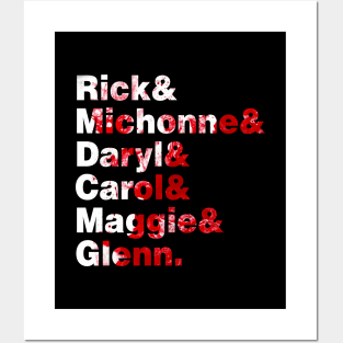 Rick & Michonne & Daryl & Carol & Maggie & Glenn Posters and Art